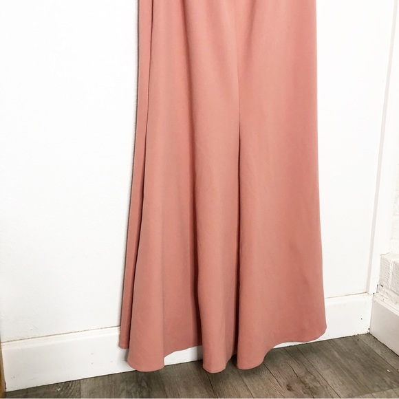 Christian Siriano Clay Ruffle Gown Ruffle Sleeve Maxi Dress Pink Crepe Size 12 - Picture 14 of 16